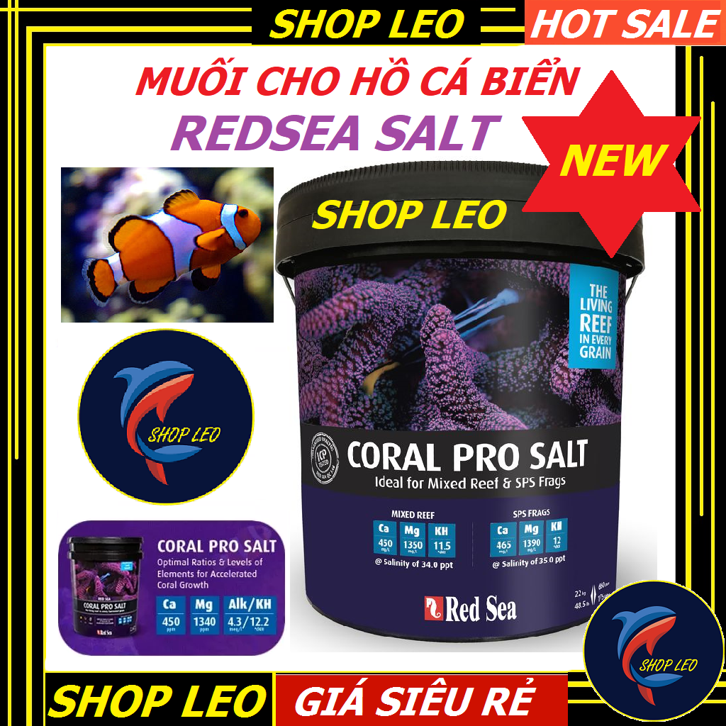 Muối cho hồ cá biển REDSEA SALT TÍM-Muối pha hồ nước mặn - REDSEA tím