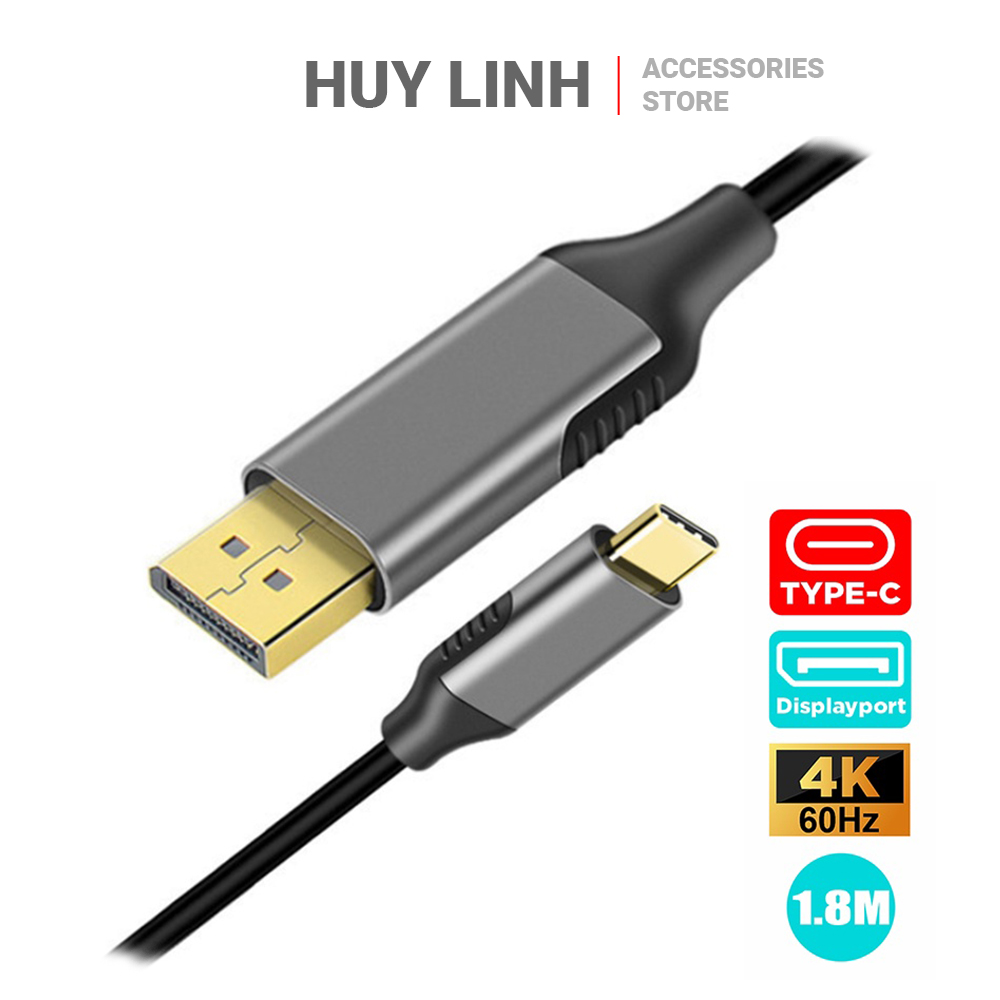 Dây Cáp Type C To DP DisplayPort 4K 60Hz Thunderbolt 3 Dài 1.8M HL151