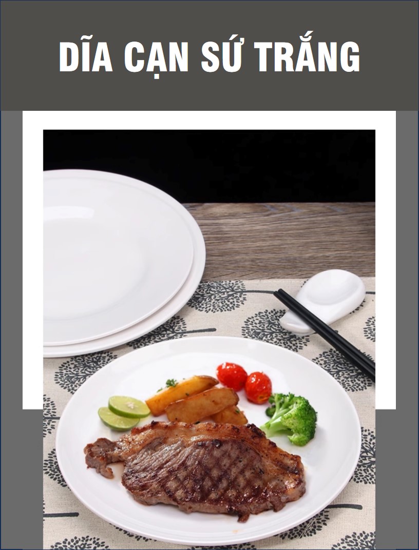 DĨA TRÒN CẠN SỨ TRẮNG – ĐỦ SIZE  (CỠ 6,7,8,9)