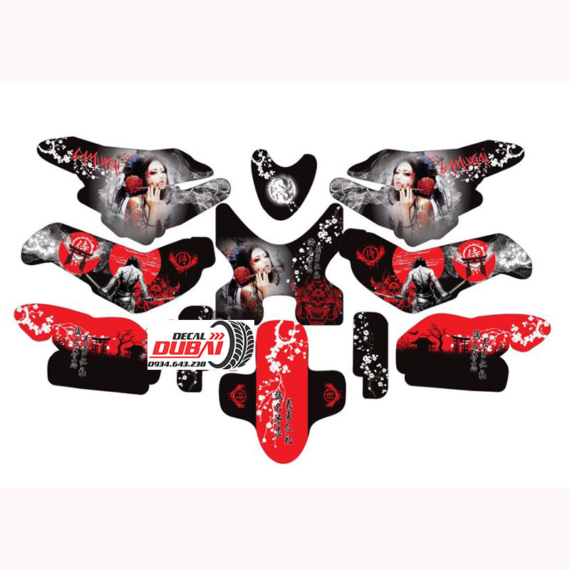 Tem Trùm Xe Điện Xmen Samurai Đỏ Đen