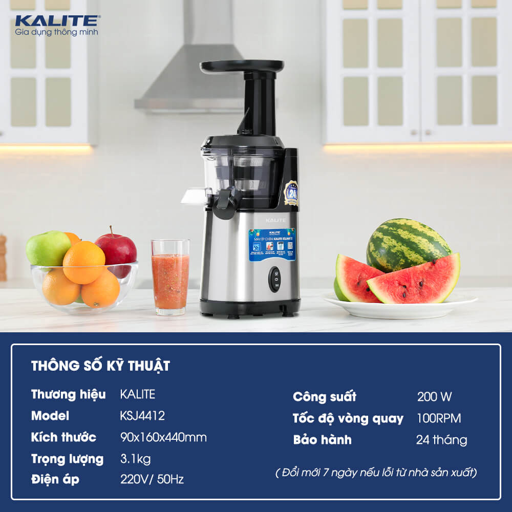 MÁY ÉP CHẬM KALITE KSJ4412 [Hàng Chính Hãng - Bảo Hành 24 Tháng]
