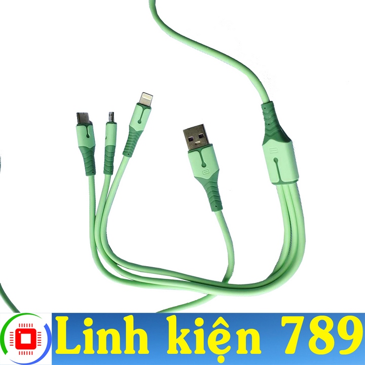 Dây cáp sạc điện thoại Type C Lightning Micro USB dài 1.5m cáp USB to TYPE C LIGHTNING MICRO USB- Linh Kiện 789
