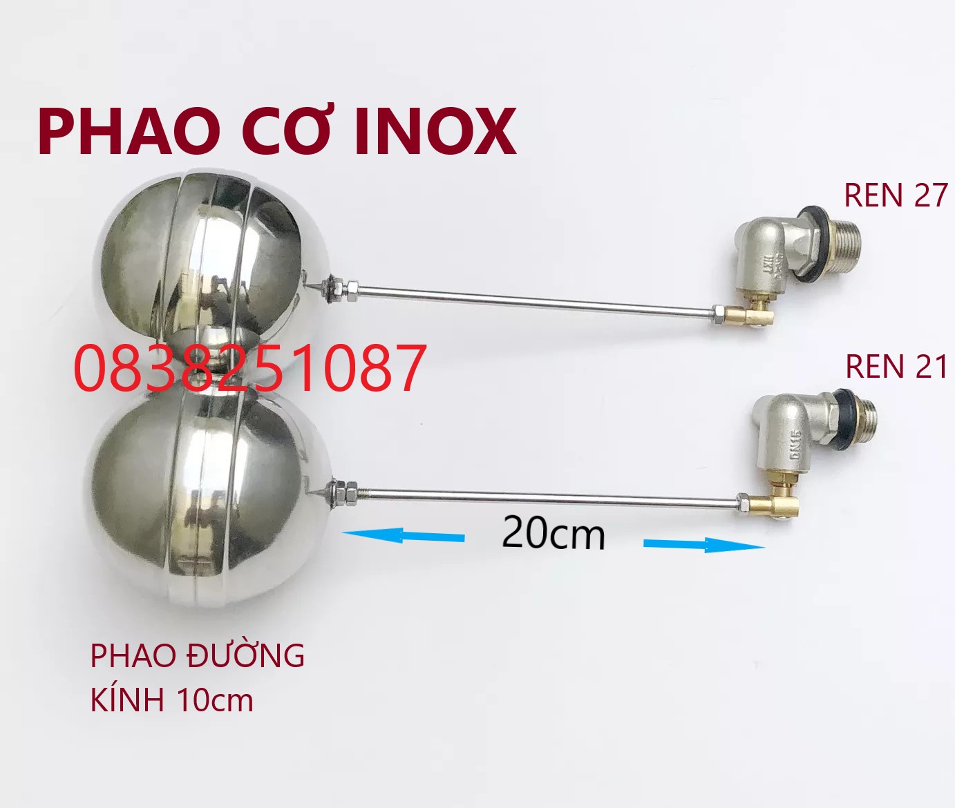 [HCM]Phao cơ Inox 304 ( chống gỉ ) cao cấp