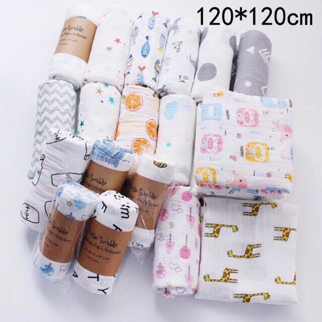 Khăn Muslin Swaddle Sợi Tre Cho Bé