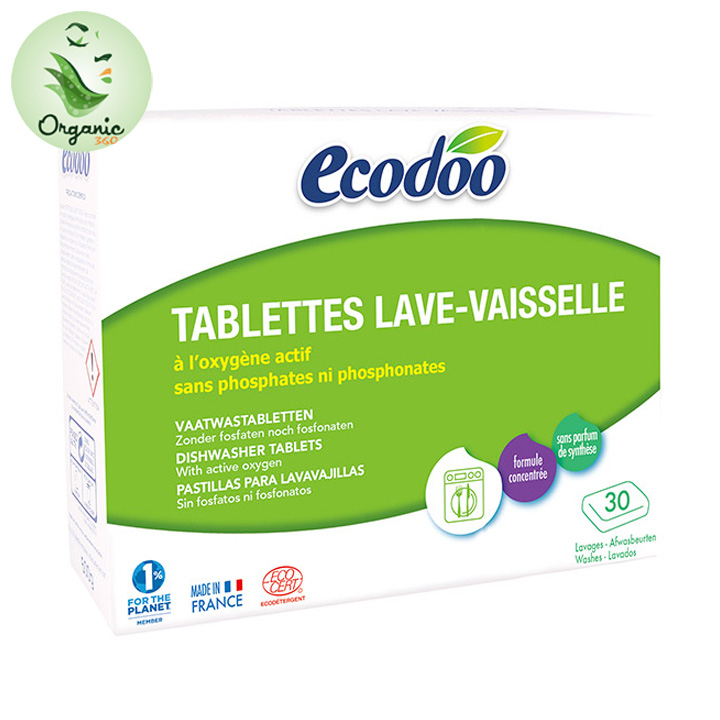 Viên rửa chén sinh học cho máy Ecodoo 600g (30 viên x 20g/ viên) Dishwasher tablets
