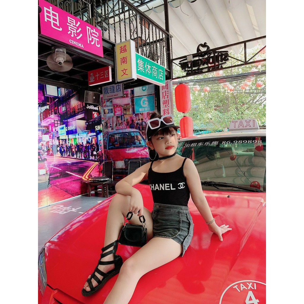 Quần đùi lưng cao phong cách cho bé gái size 25-40kg chất jeans co giãn thoải mái