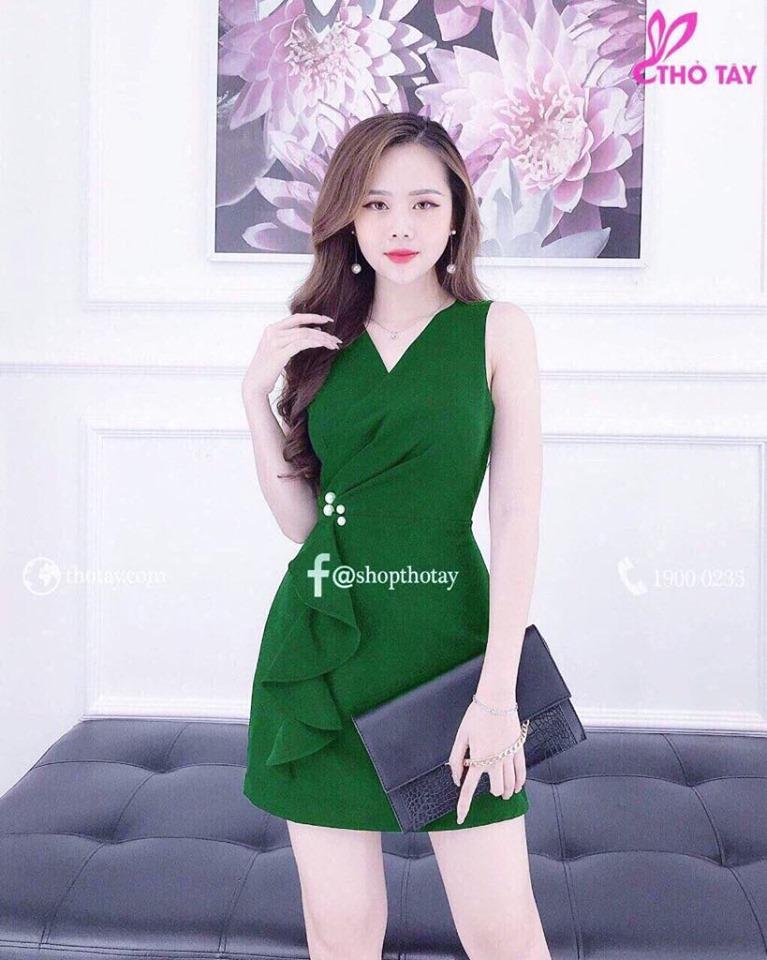 ĐẦM XẾP LY EO ĐÍNH CƯỜM SIÊU DỄ THƯƠNG Yoomi [ Fashion New ]