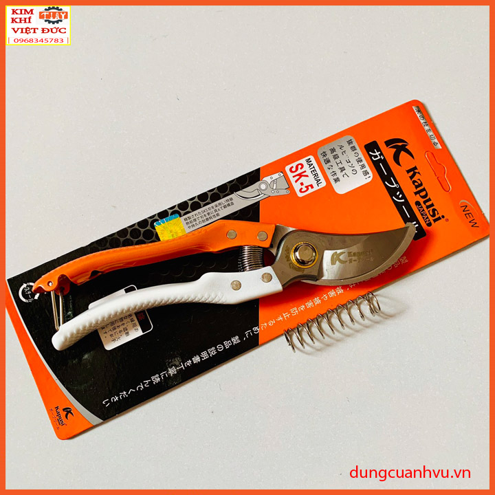 Kéo cắt cành kapusi tay trắng cam