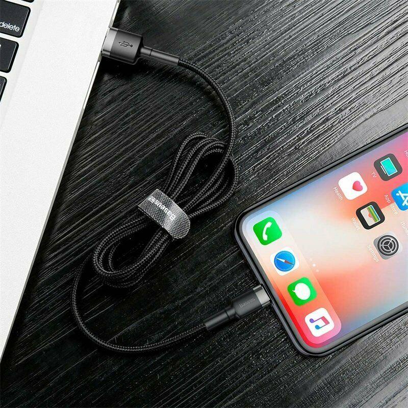 Cáp sạc nhanh, truyền dữ liệu tốc độ cao Baseus Cafule Lightning cho iPhone/ iPad  Dài 2M ( 2.4A, Sạc nhanh, Siêu bền)