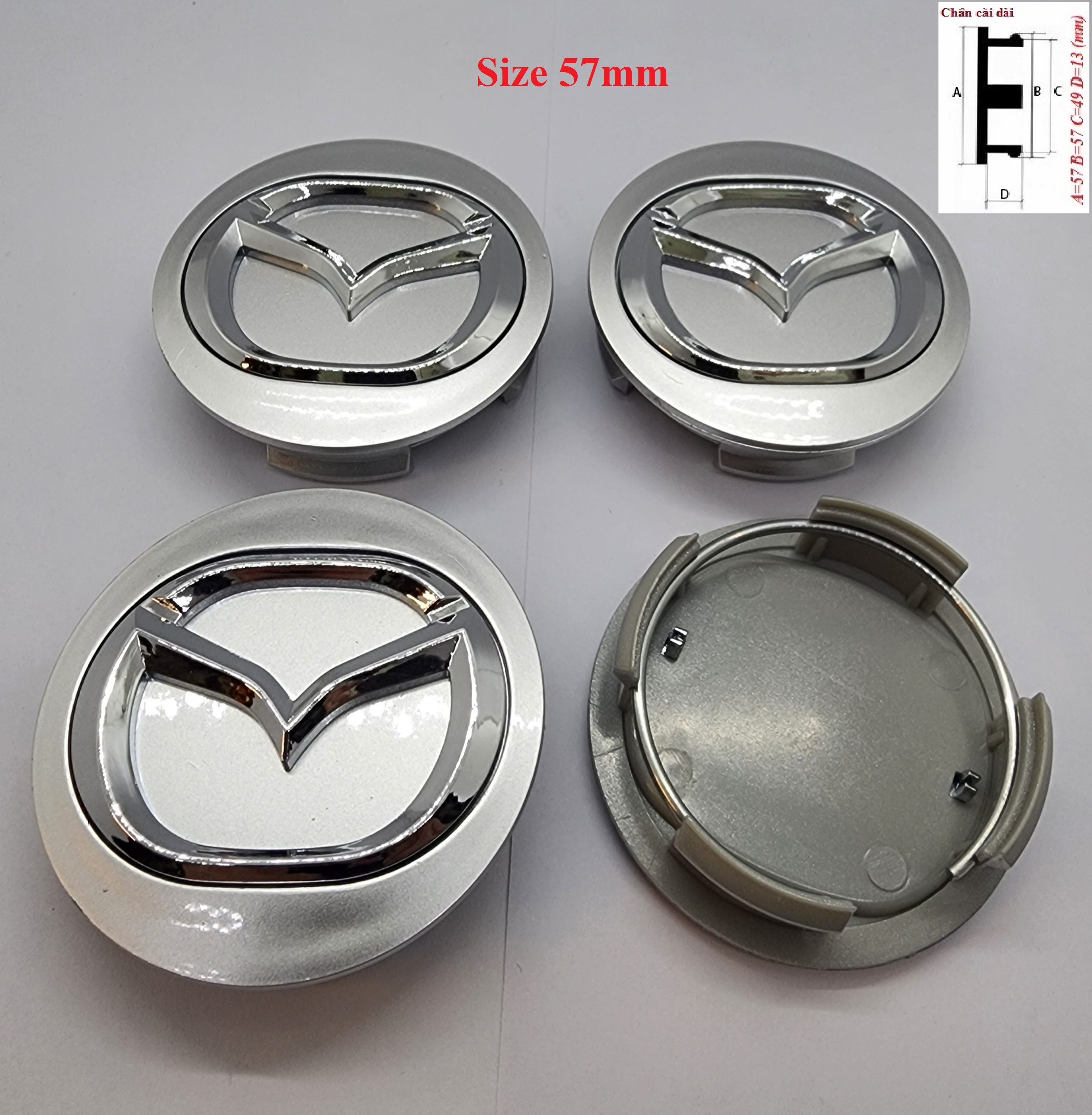 Nắp chụp mâm MAZDA (Chụp Lazang) Size 57mm