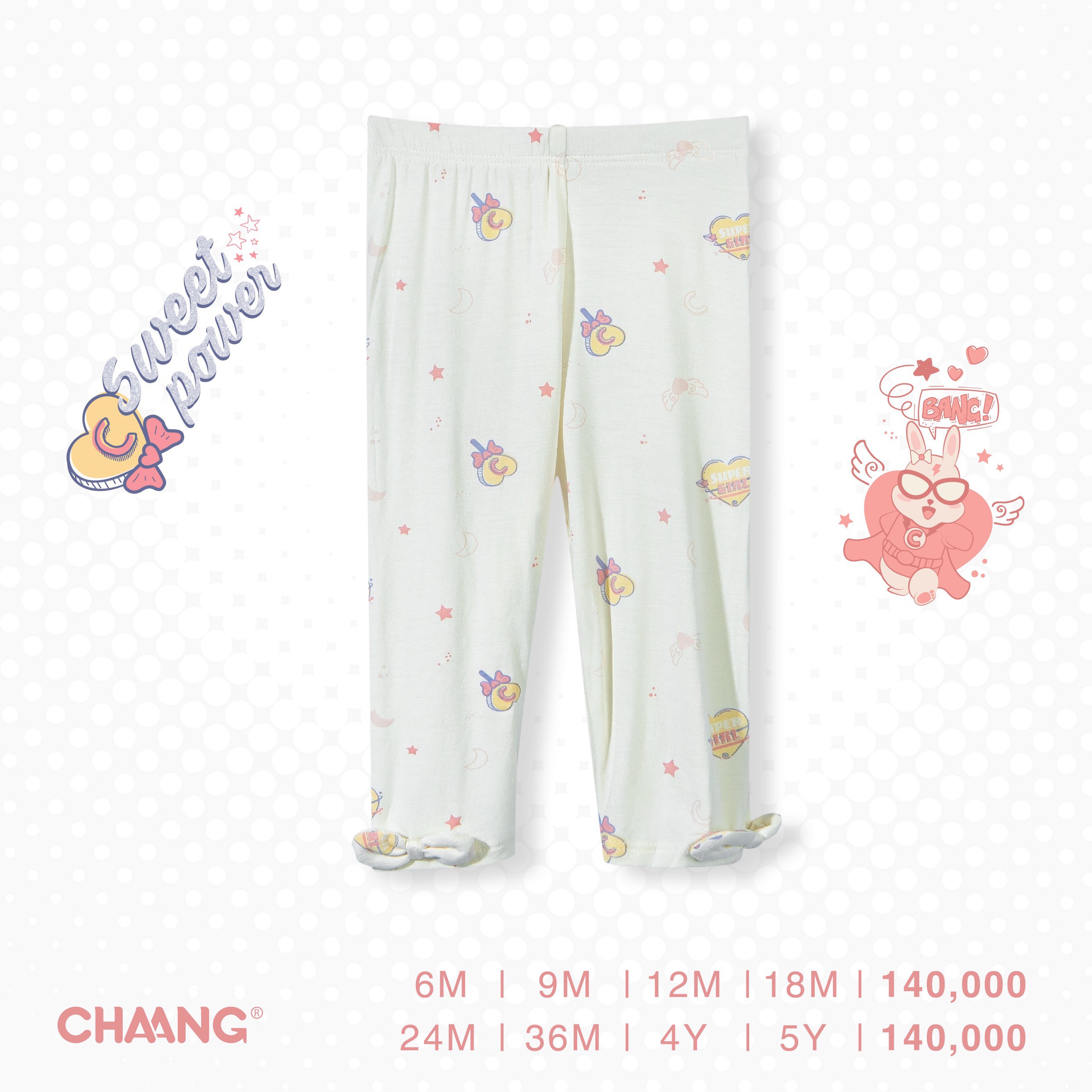 Quần dài legging nơ hero bé gái Chaang