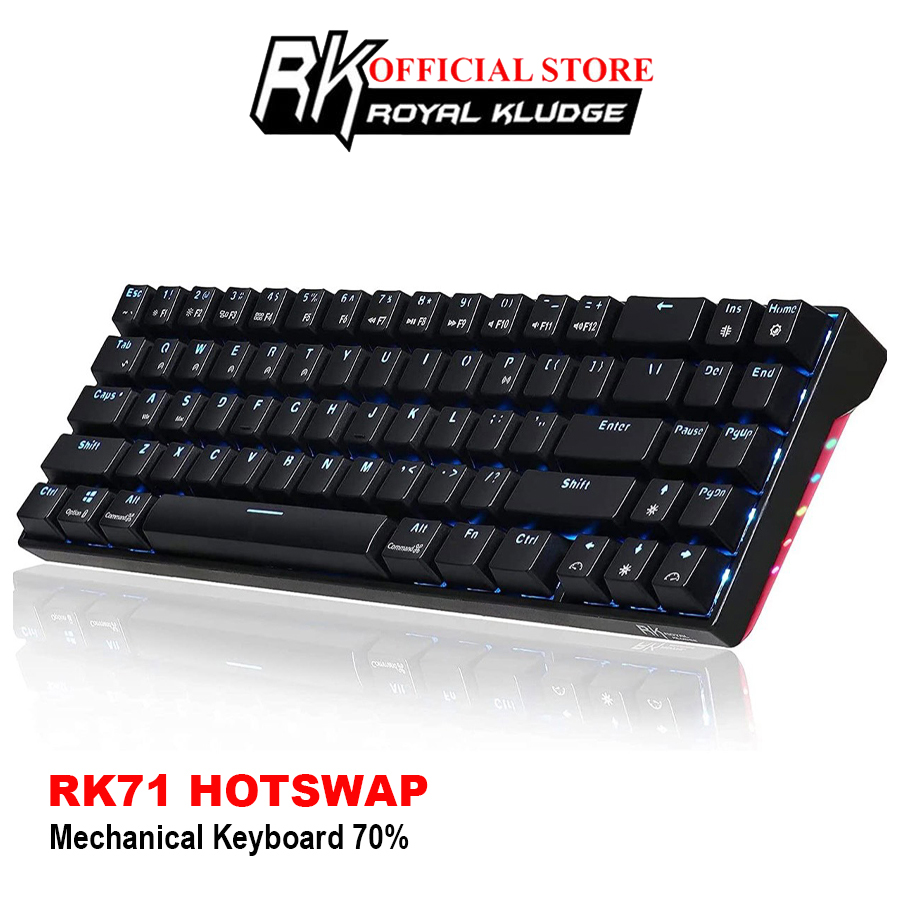 HOTSWAP RK71 PRO - Bàn phím cơ không dây Bluetooth Royal Kludge RK71 Pro Led đơn sắc 71 phím Hỗ trợ phần mềm tùy chỉnh led, macro phím nhiều chức năng - Hãng phân phối chính thức