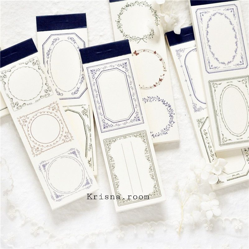 Krisna.room ♡ Tập giấy note khung xinh xắn làm journal (50 tờ)
