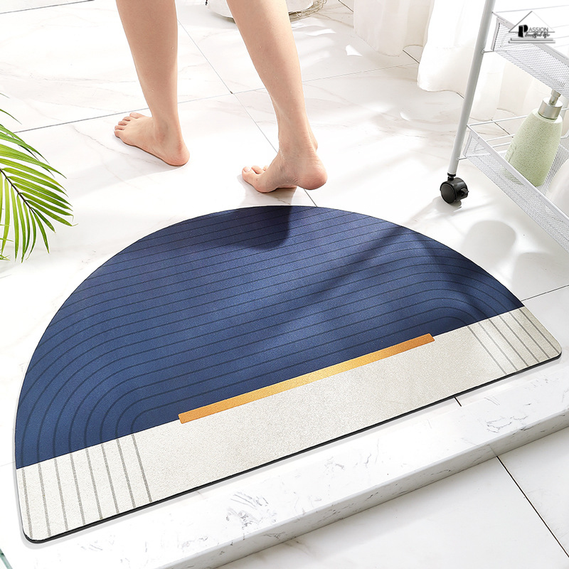 Thảm bán nguyệt trang trí cửa ra vào da lộn thấm hút nhanh
