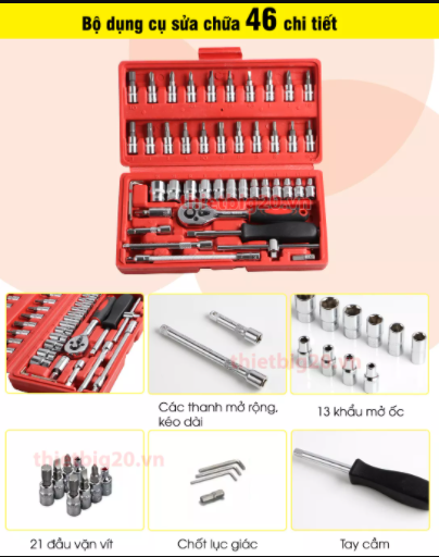 Bộ dụng cụ vặn siết ốc vít đa năng 46 món. tool kit repaire