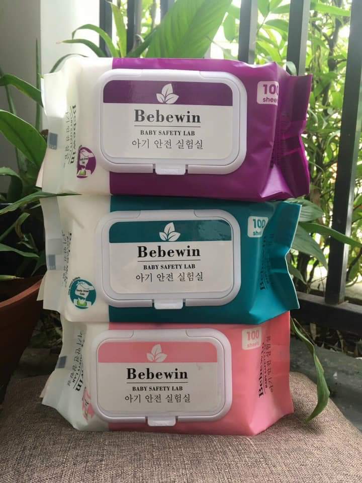 Khăn ướt không mùi Bebewin 100 tờ (to đùng)