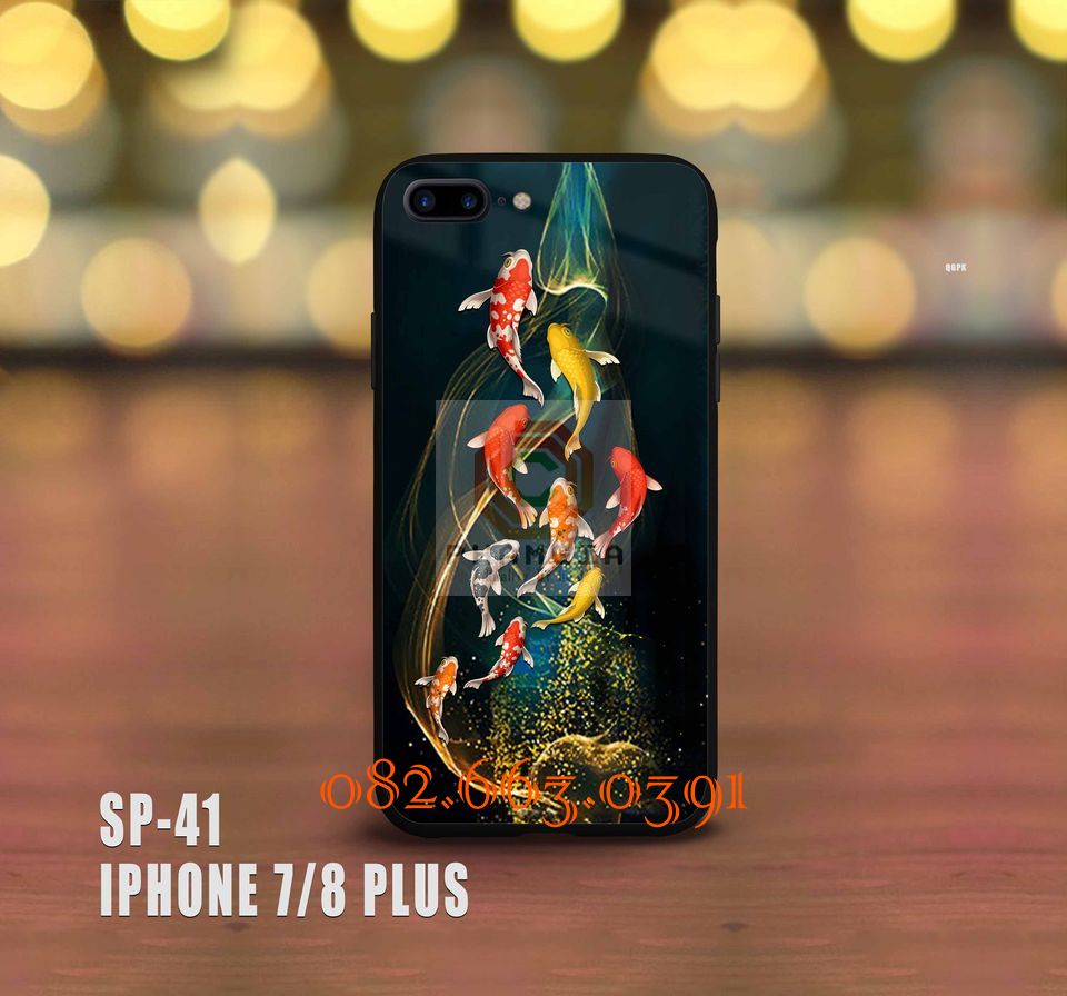 Ốp kính IP 7plus/ 8plus tráng gương hình cá koi siêu đẹp