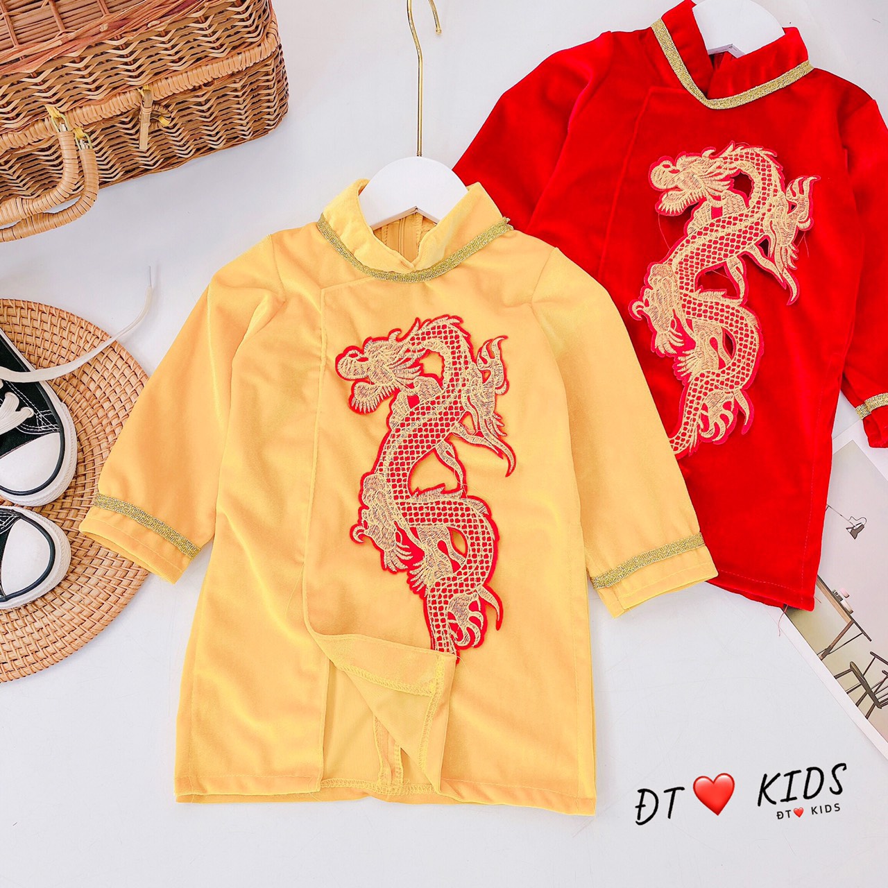 Áo dài Tết cho bé trai và bé gái