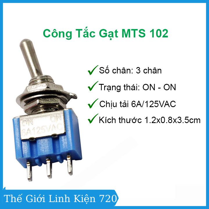 Bộ 2 công tắc gạt mts-102 2a/250v 6a/125v