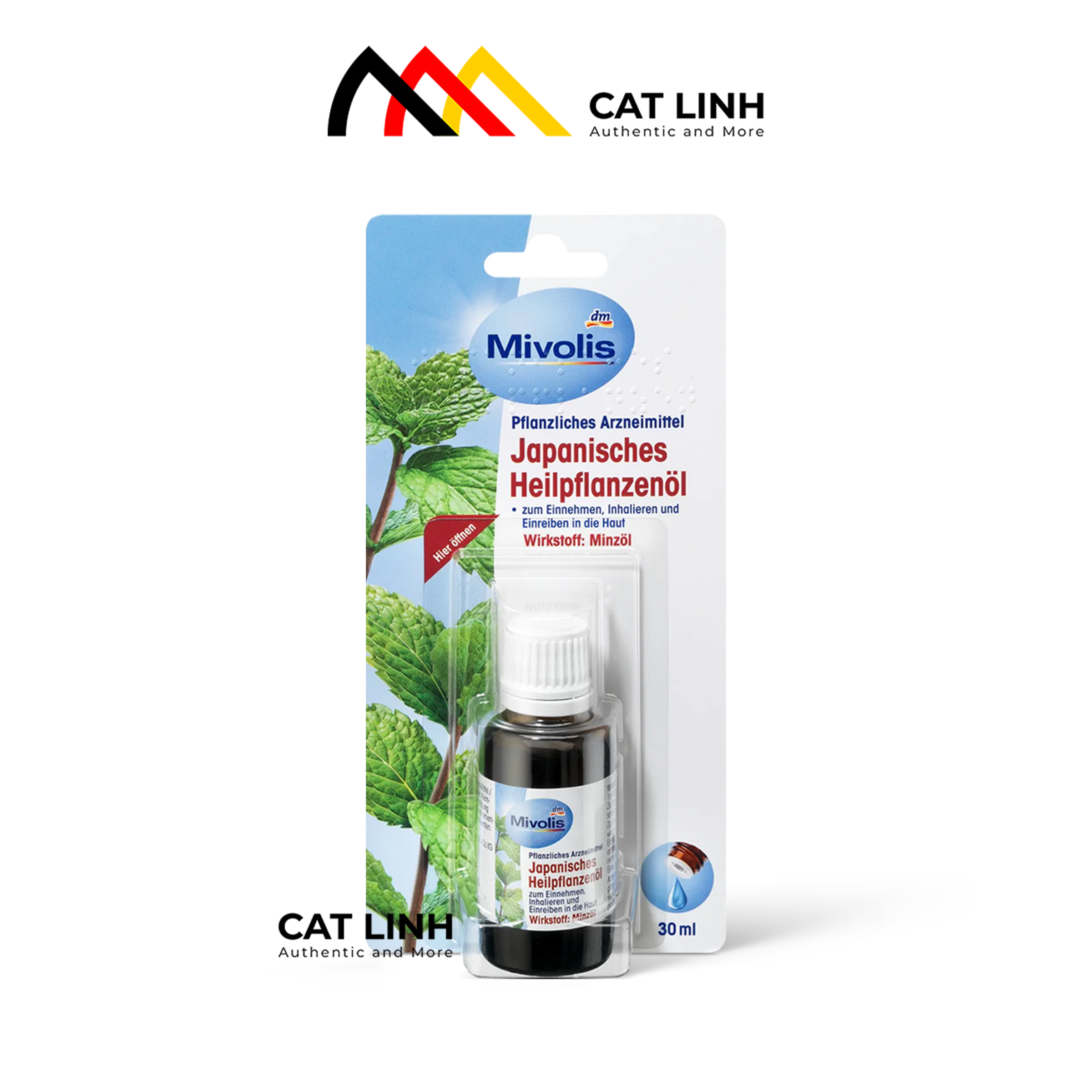 Tinh dầu Bạc Hà tự nhiên Mivolis Đức, 30ml, Tinh dầu Tràm Trà tự nhiên Mivolis, nhiều công dụng tốt cho sức khỏe