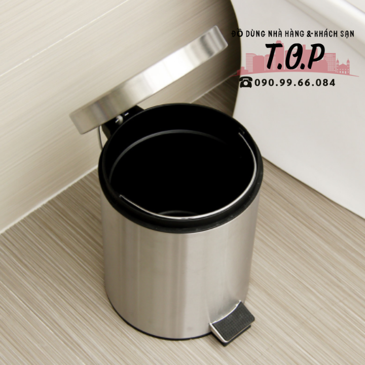 Thùng rác đạp chân Inox 12L (25 x 39.5cm)