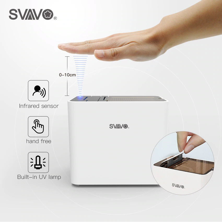 Quà Tặng Trị Giá 259K - Hộp tăm cảm ứng diệt khuẩn phù hợp mọi loại tăm Svavo - Hộp Đựng Tăm Cảm Ứng Tự Động Không Chạm Thông Minh SVAVO - Hộp đựng tăm cảm ứng SVAVO tia UV diệt khuẩn