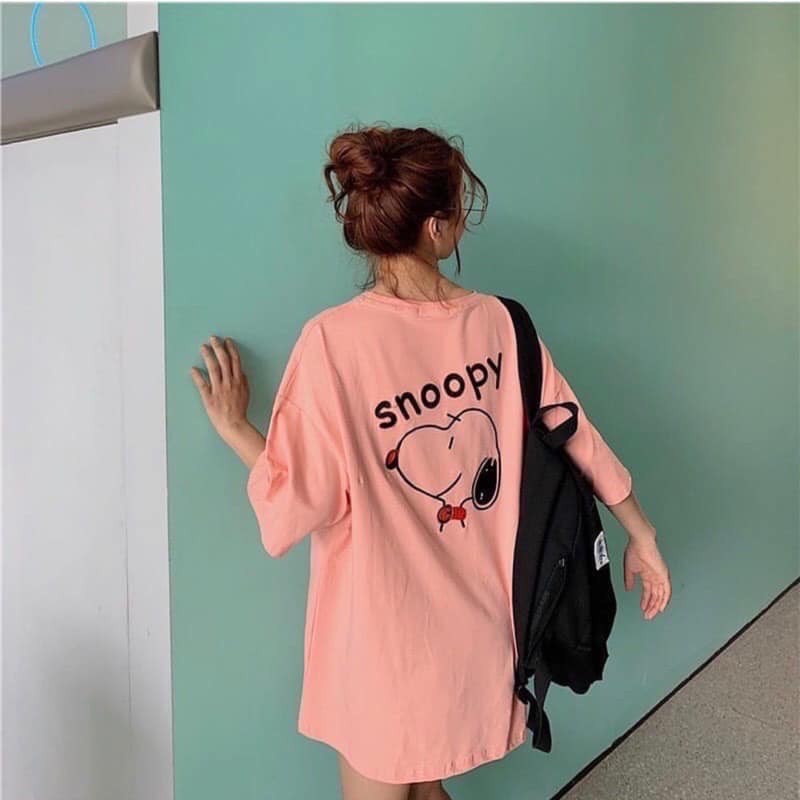 [HCM]áo thun form rộng  siêu hot- áo tay lỡ mẫu chó snopy áo thun UNISEX nam nữ