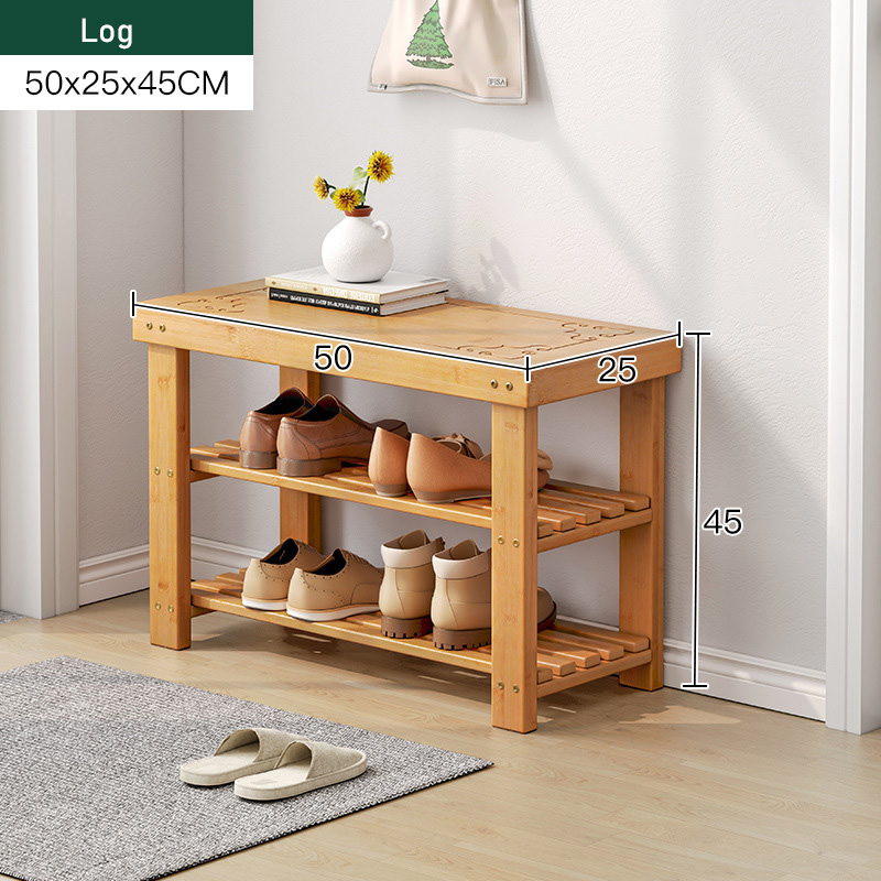 JJT shoe rack Modern design shoe rack with a stool-shaped seat to put shoes on. shoe rack bench )wooden shoe rack Shoe rack chair, shoe rack, made of real bamboo, thick texture