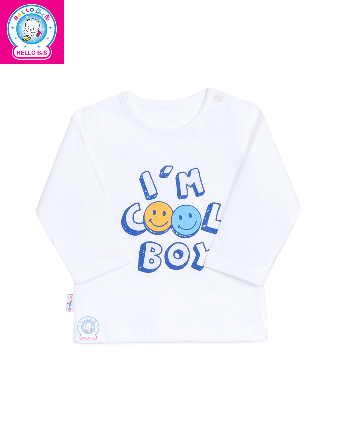 Áo nút vai trắng tay dài AL0013 (Hình in ngẫu nhiên) - HELLO BB