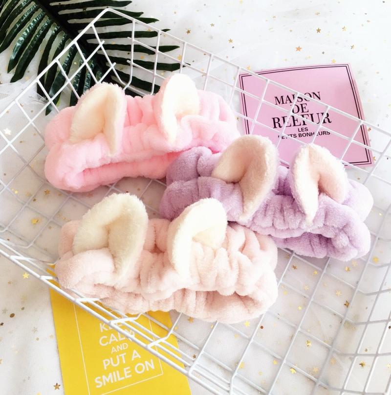 Băng đô tai thỏ vải nhung 3D