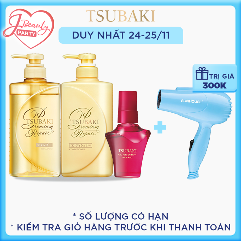 Bộ sản phẩm Tsubaki phục hồi ngăn rụng tóc và bảo vệ tóc trước tác hại của tia UV nhập khẩu