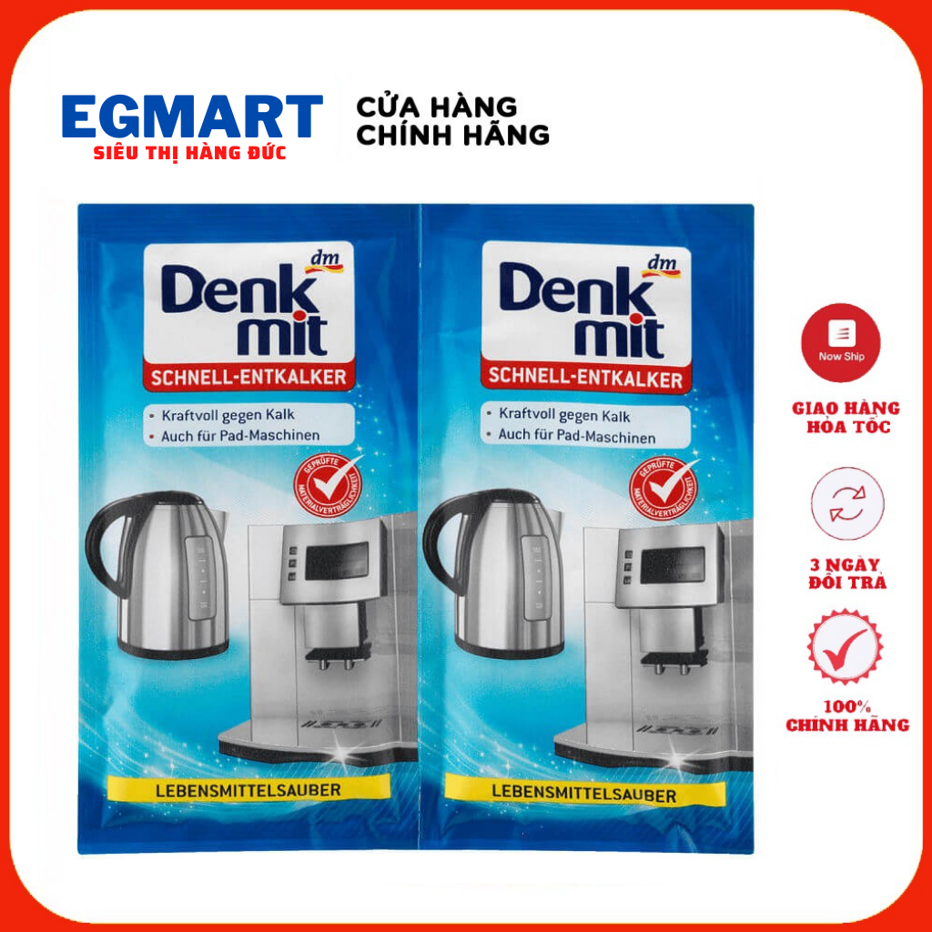Bột Rửa Ấm Siêu Tốc Denkmit, Tẩy Cặn Bình Denkmit, Bột tẩy cặn ấm siêu tốc, máy pha cà phê Denkmit