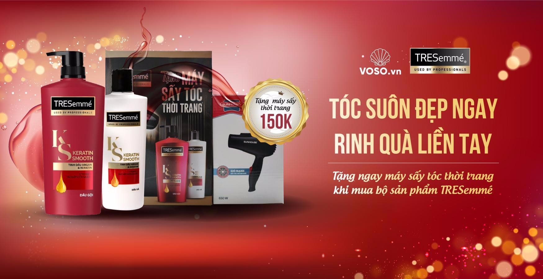 BỘ ĐÔI DẦU GỘI XẢ TRESEMME - Đỏ Keratin Smooth - 650ml