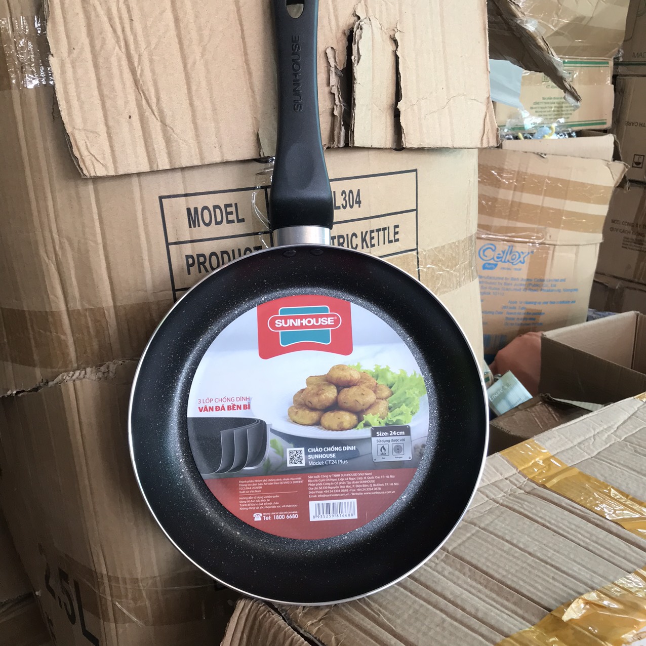 CHẢO CHỐNG DÍNH VÂN ĐÁ  SUNHOUSE 24CM