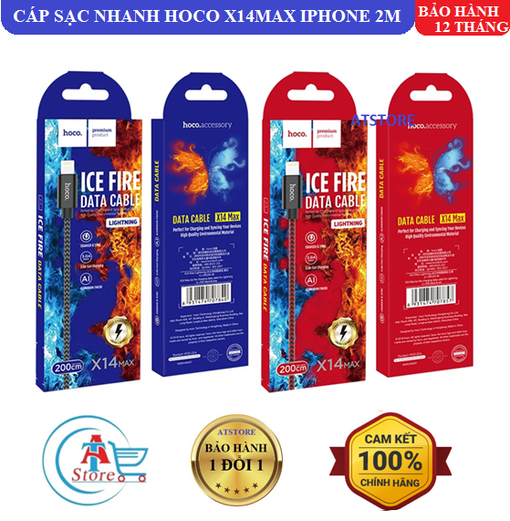Cáp Sạc Nhanh Lighning Hoco X14Max Cho Iphone/Ipad - BH 12 Tháng