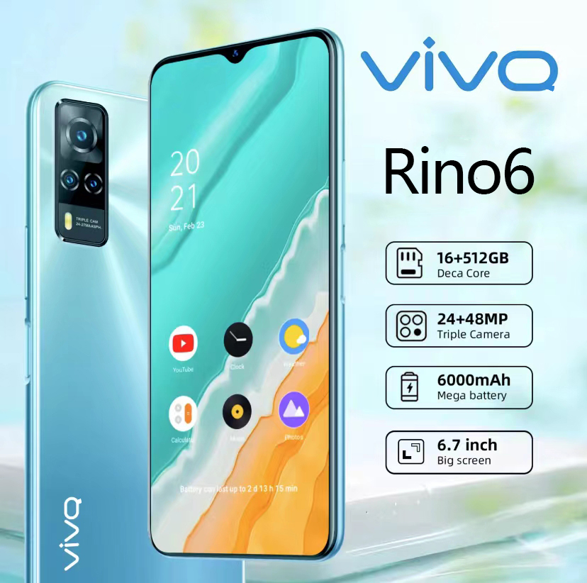 ViV0 Rino6 Pro Điện thoại di động 5G 12GB+512GB 100% Thương hiệu mới 5G