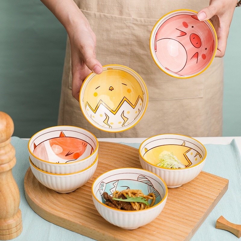 Chén Bát Sứ Hình Thú Dễ Thương Size Lớn