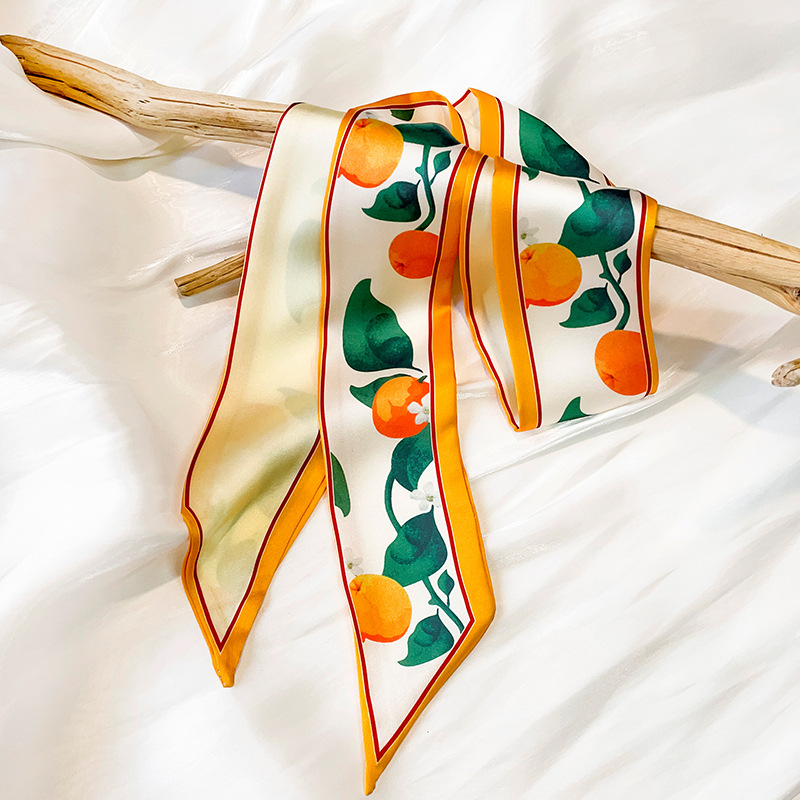 (MỚI) Khăn lụa (130cm*7cm) quàng cổ, quấn túi, turban, thắt nơ túi xách