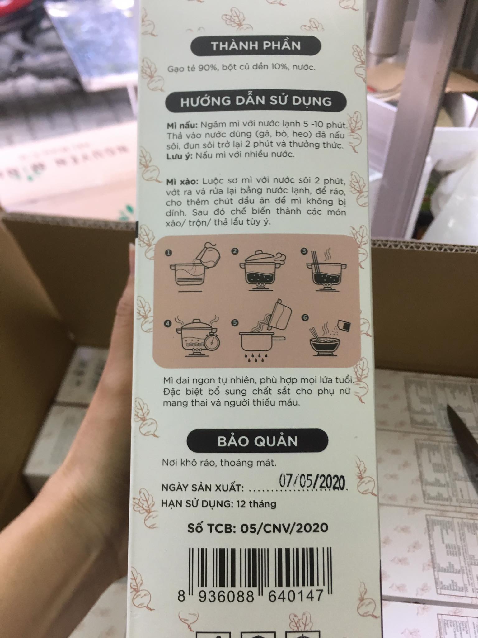 [Nguyên Minh] Bún gạo lứt củ dền (mì gạo lức củ dền) ăn kiêng eat clean