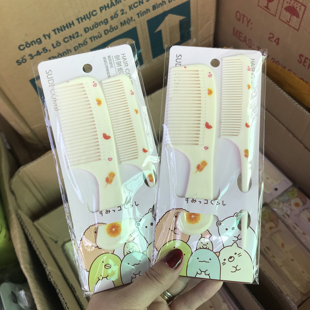 Combo 2 lược tạo kiểu tóc/ chải tóc họa tiết trái cây siêu dễ thương