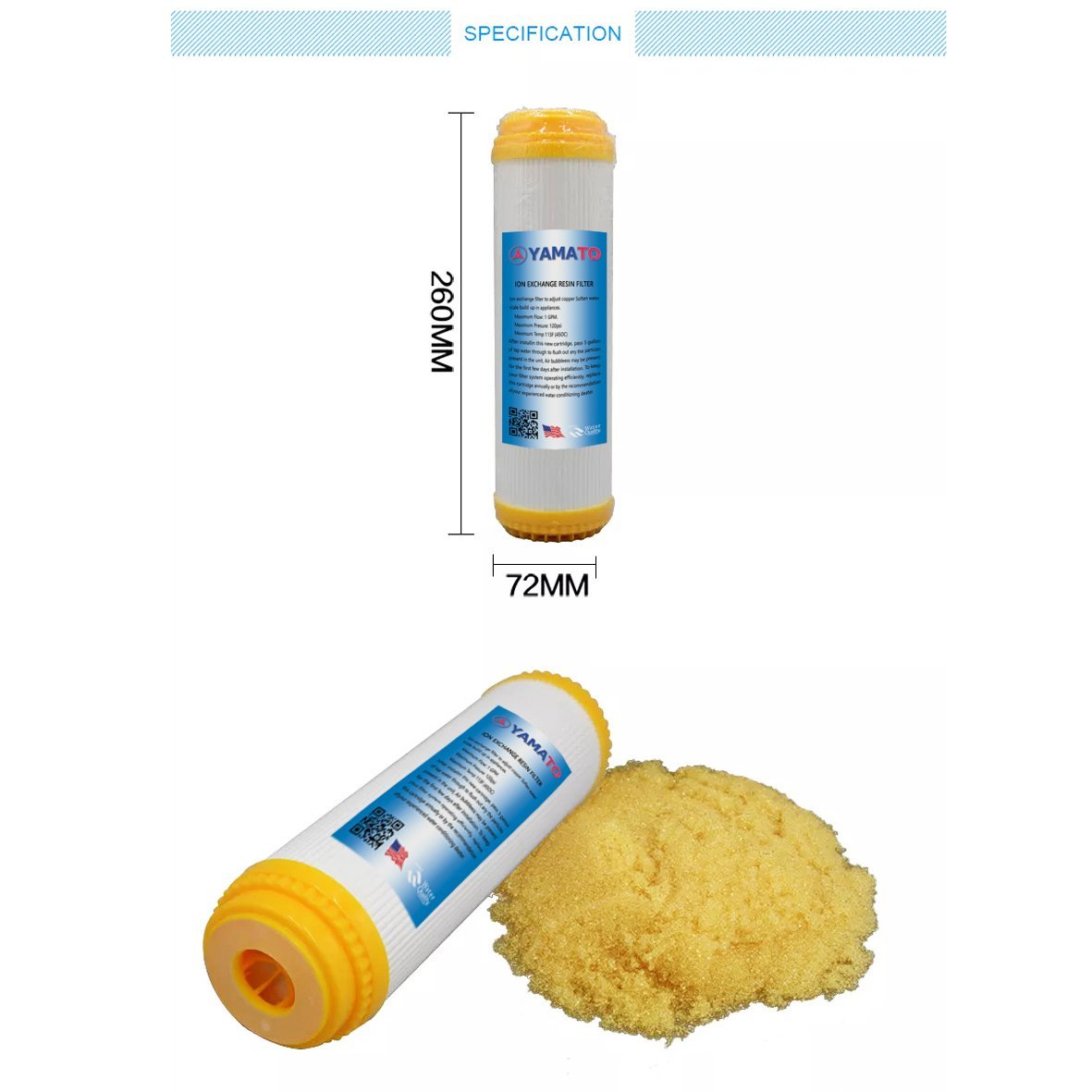 [HCM]Lõi lọc resin - cation 10 inch (khử đá vôi) - trắng