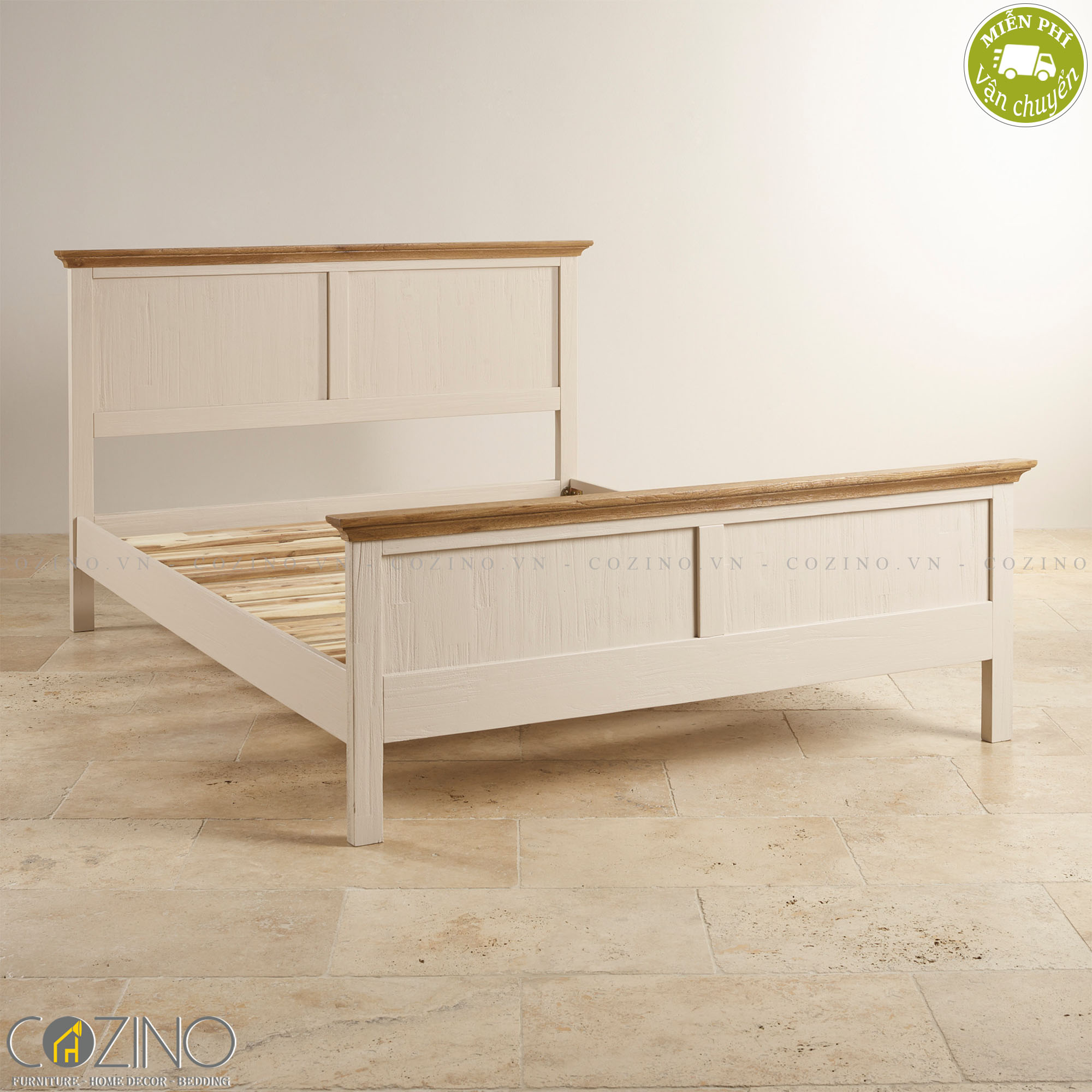 Giường đơn Sark gỗ sồi 1m0