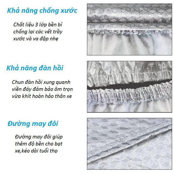 Bạt Phủ Xe Máy Tráng Nhôm Cao Cấp