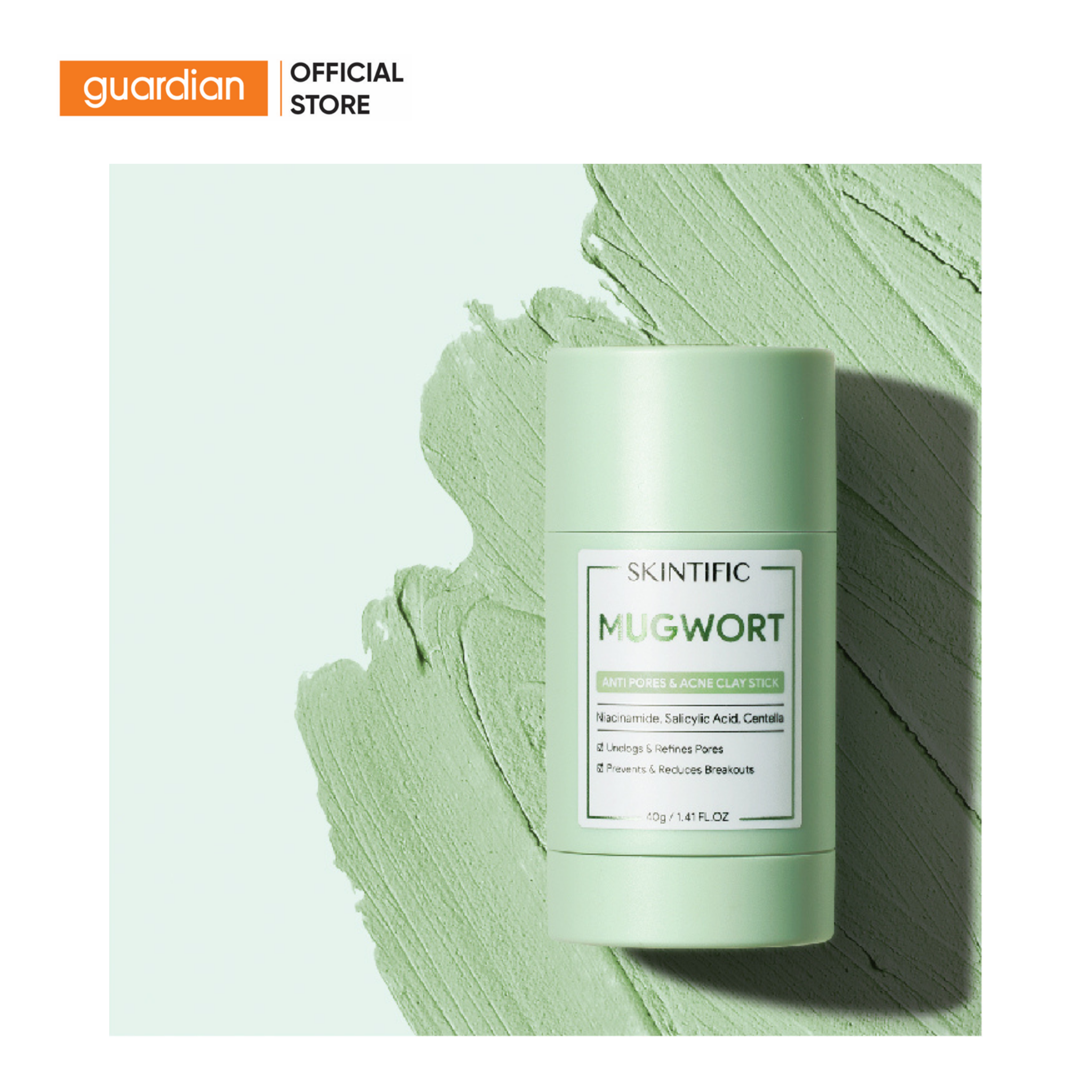 Thanh Lăn Mặt Nạ Đất Sét Ngải Cứu Giảm Mụn Skintific 40g