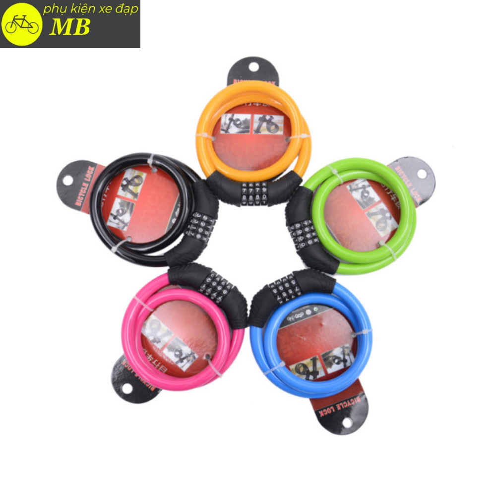 khóa xe đạp, khóa dây 4 số đổi mã khoa4so02