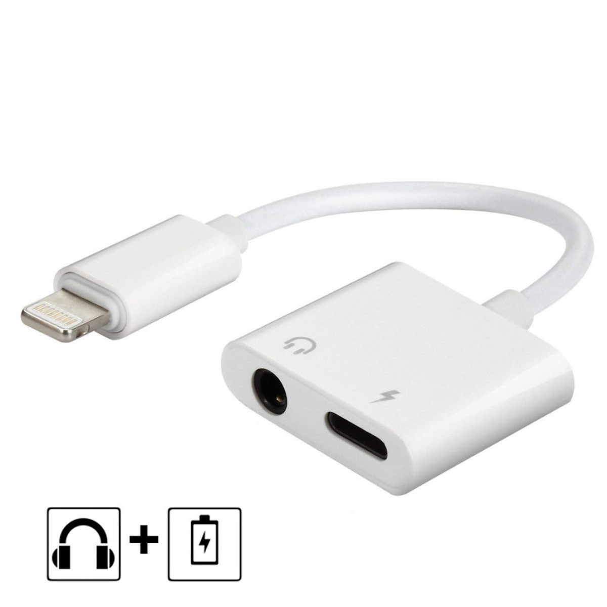 Cáp Chuyển Iphone Cổng Lightning Ra 2 Đầu Lightning Và 3.5mm