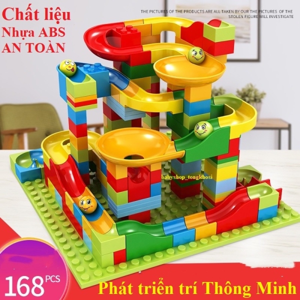 ✗❂  Bộ Lego Thả Bi (168 Chi Tiết) xếp hình cầu trượt Đồ Chơi trí tuệ phát triển trí não