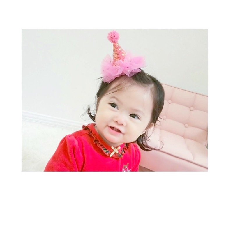 Mũ sinh nhật chóp vải siêu cưng