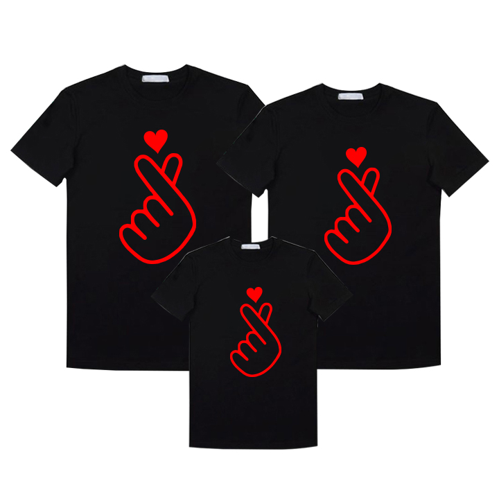 ÁO THUN GIA ĐÌNH TAY BÚNG TIM ( 75K/1 ÁO )