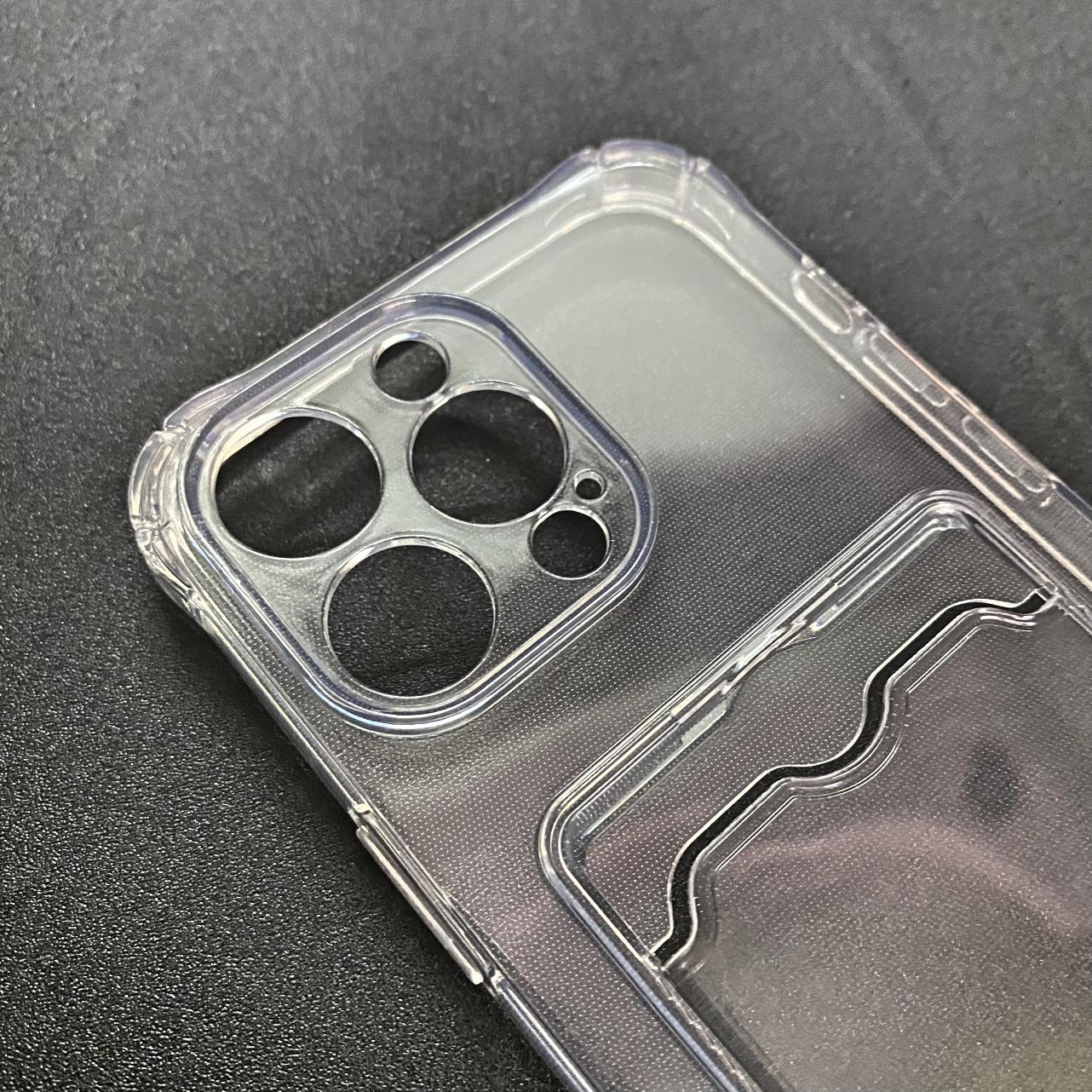 Ốp Lưng iPhone 13 Pro Max Dẻo Trong Suốt Có Khe Đựng Thẻ